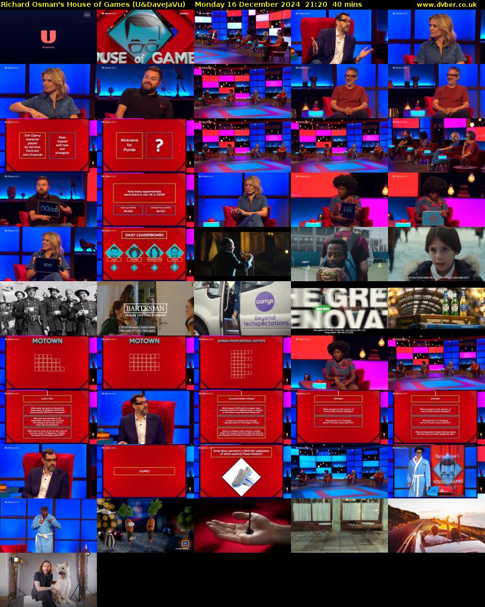 Richard Osman's House of Games (U&DaveJaVu) Monday 16 December 2024 21:20 - 22:00