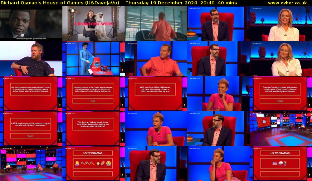 Richard Osman's House of Games (U&DaveJaVu) Thursday 19 December 2024 20:40 - 21:20