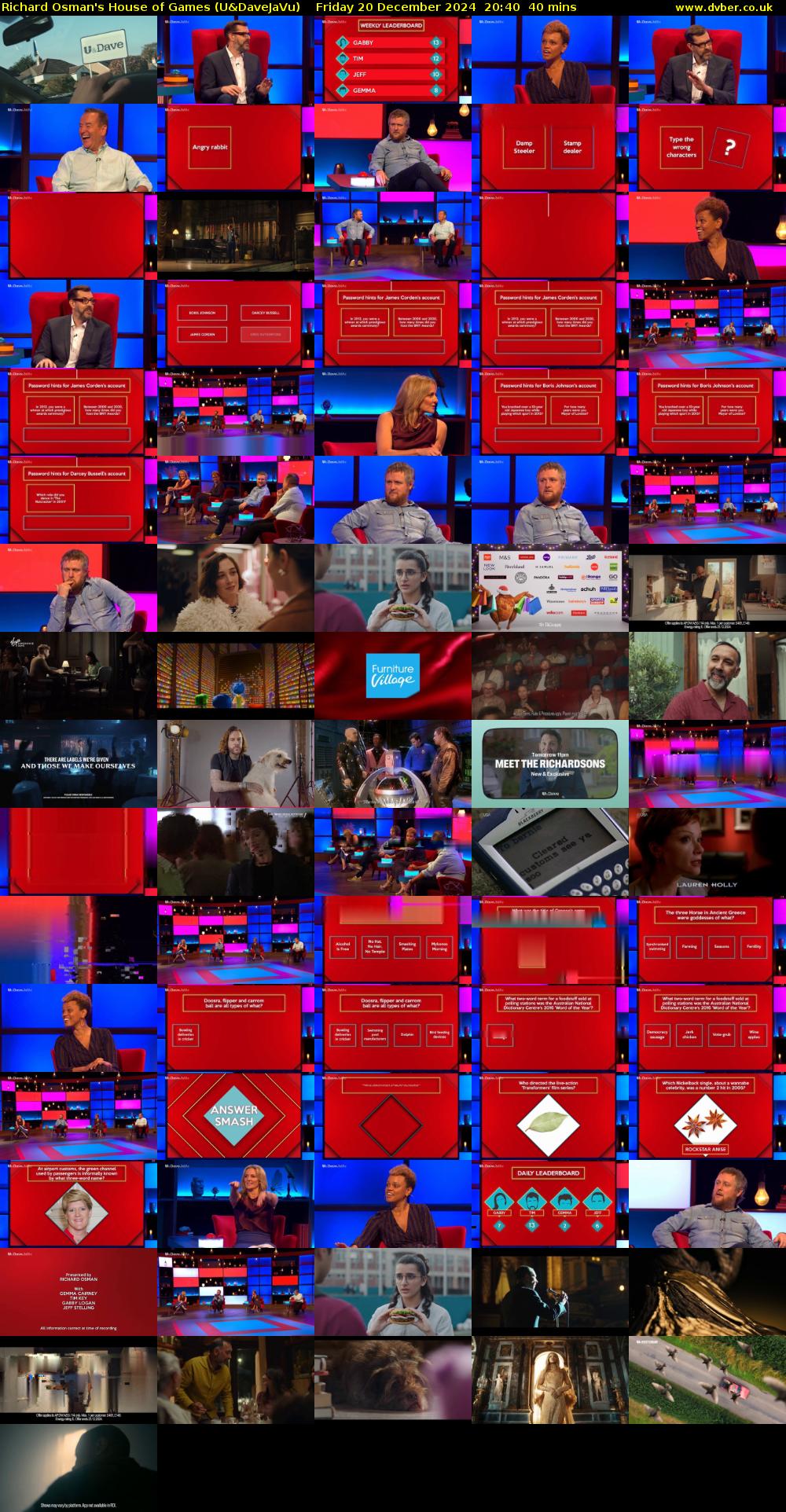 Richard Osman's House of Games (U&DaveJaVu) Friday 20 December 2024 20:40 - 21:20