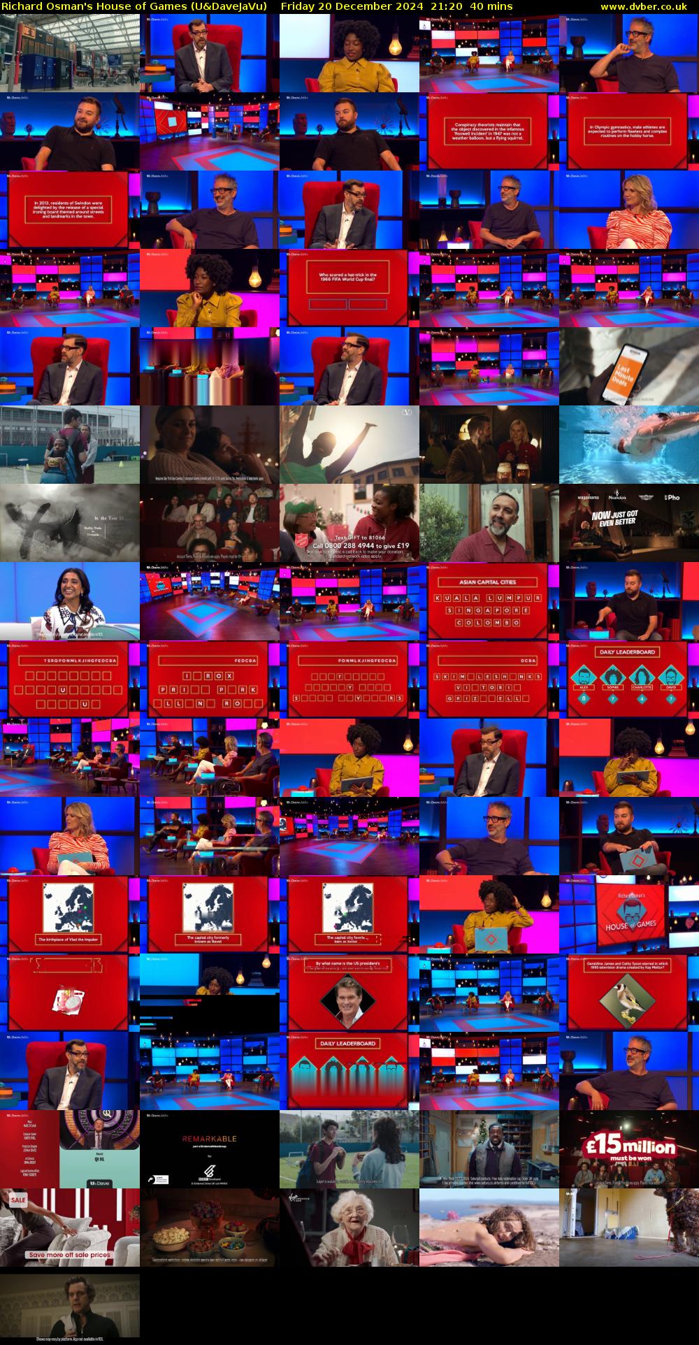 Richard Osman's House of Games (U&DaveJaVu) Friday 20 December 2024 21:20 - 22:00