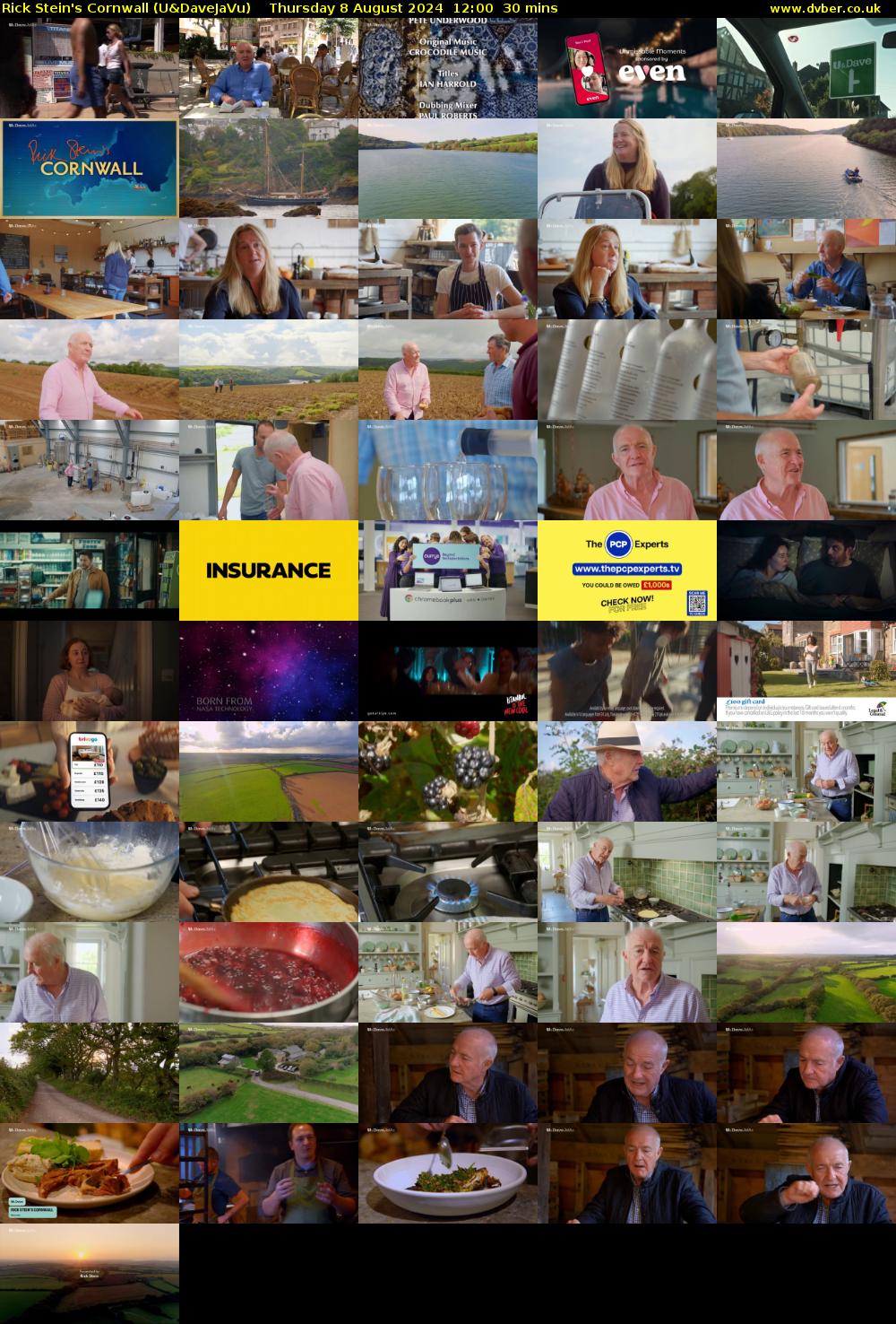 Rick Stein's Cornwall (U&DaveJaVu) Thursday 8 August 2024 12:00 - 12:30