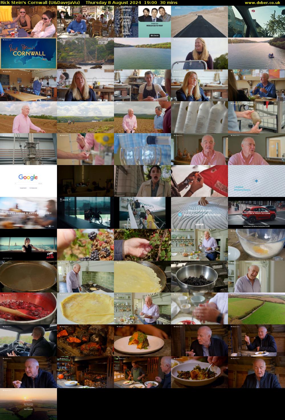 Rick Stein's Cornwall (U&DaveJaVu) Thursday 8 August 2024 19:00 - 19:30