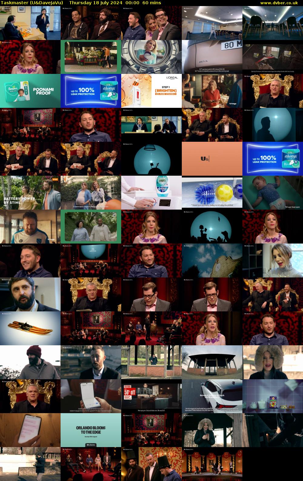 Taskmaster (U&DaveJaVu) Thursday 18 July 2024 00:00 - 01:00
