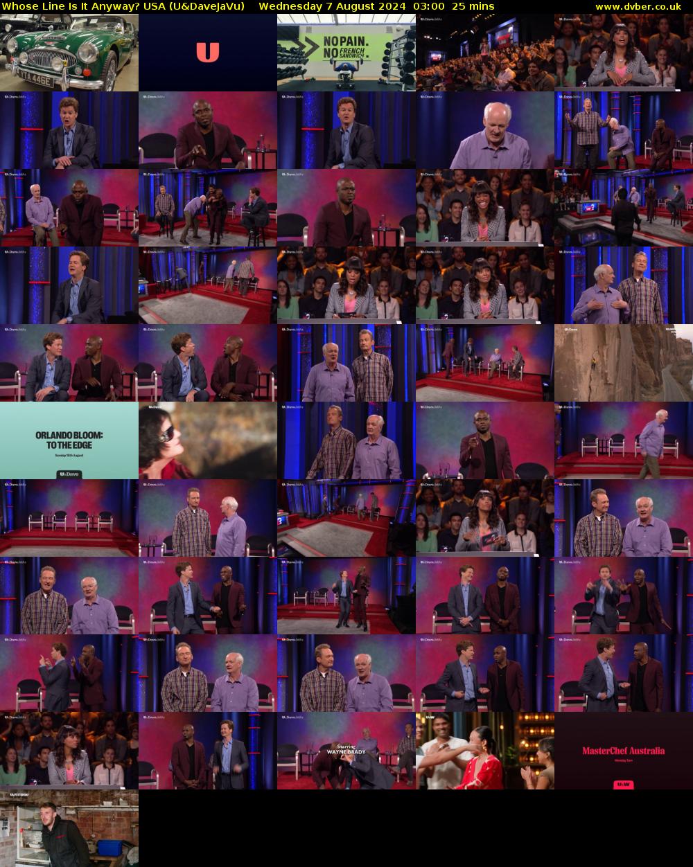 Whose Line Is It Anyway? USA (U&DaveJaVu) Wednesday 7 August 2024 03:00 - 03:25