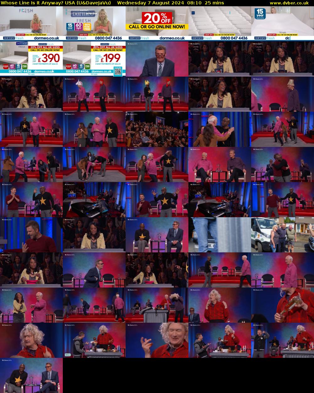 Whose Line Is It Anyway? USA (U&DaveJaVu) Wednesday 7 August 2024 08:10 - 08:35