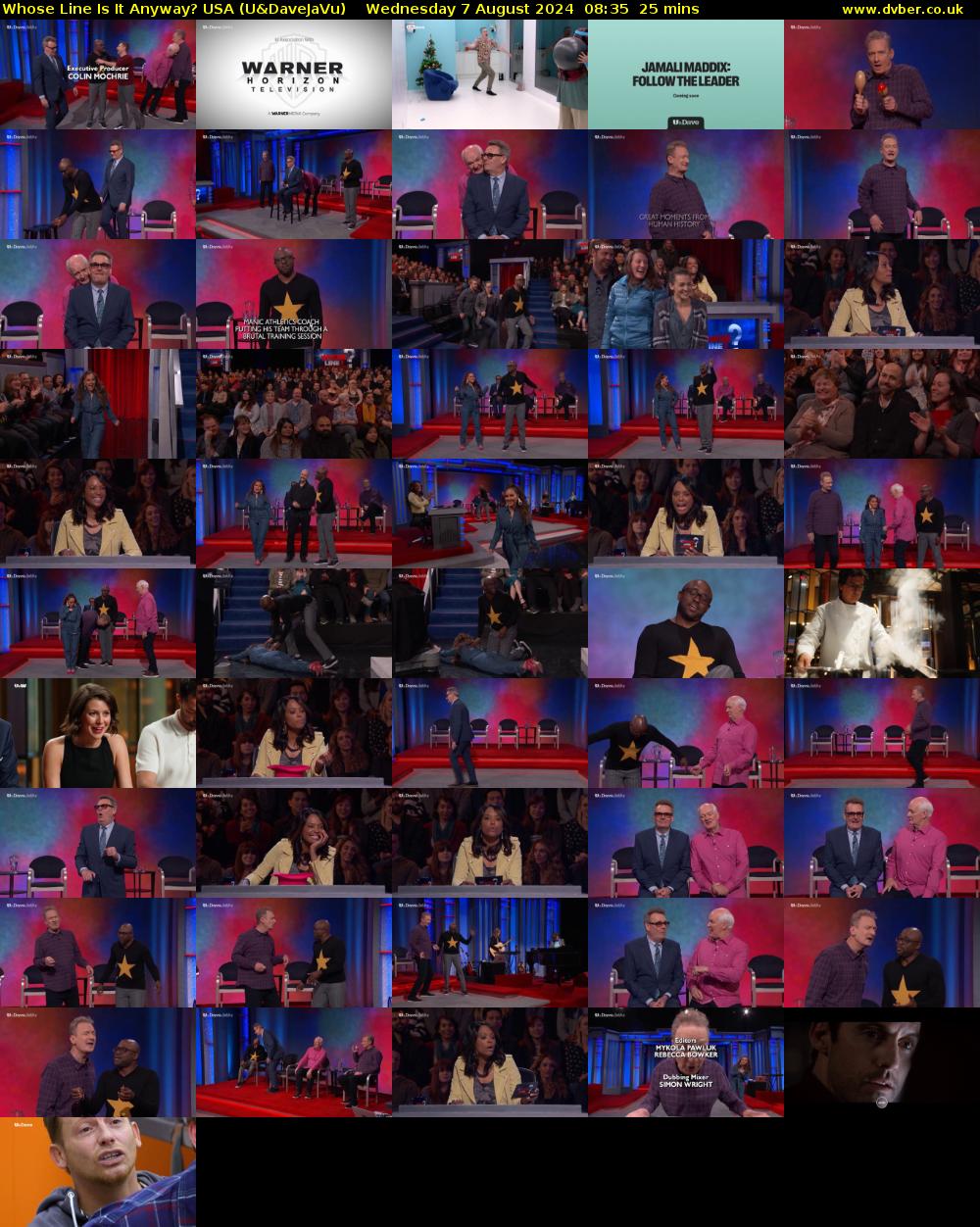 Whose Line Is It Anyway? USA (U&DaveJaVu) Wednesday 7 August 2024 08:35 - 09:00