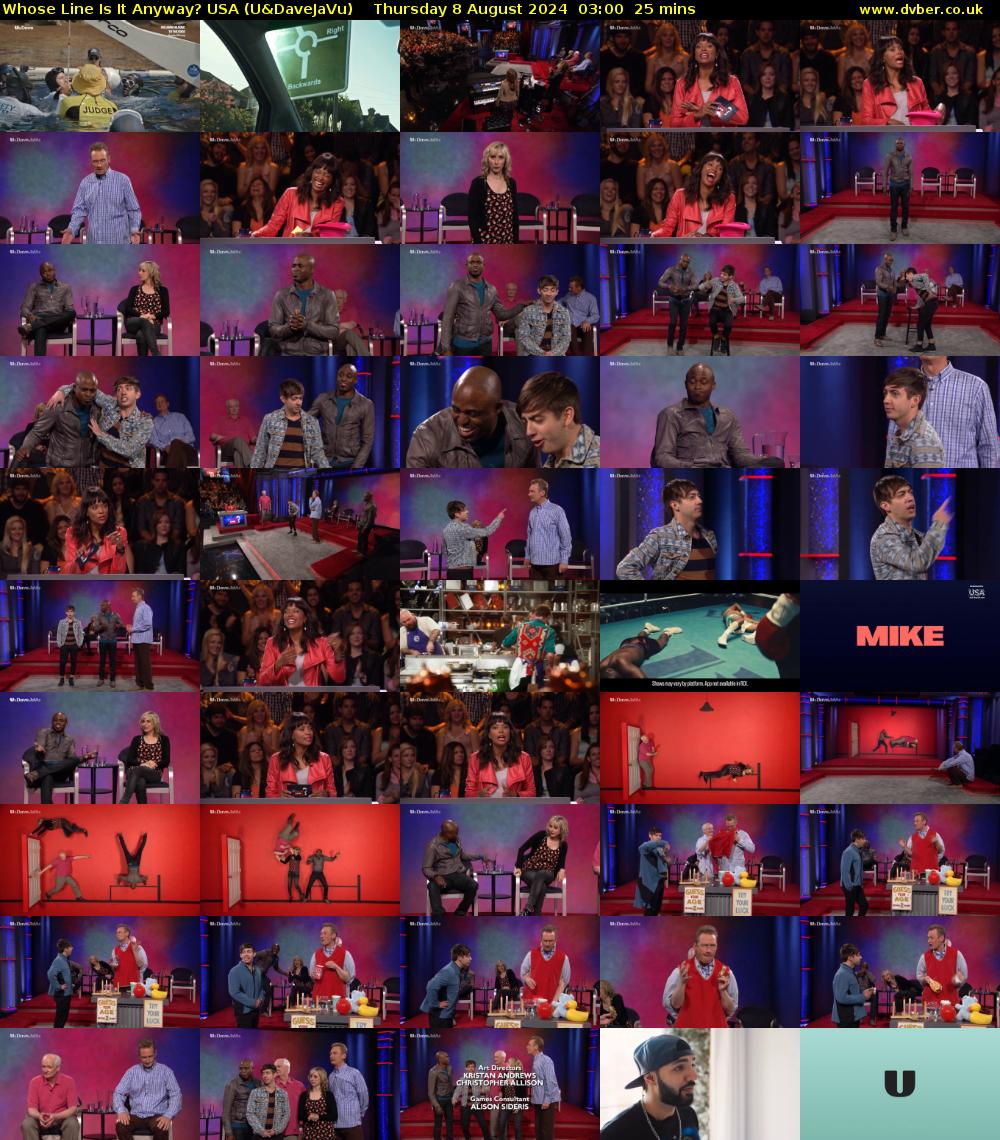 Whose Line Is It Anyway? USA (U&DaveJaVu) Thursday 8 August 2024 03:00 - 03:25