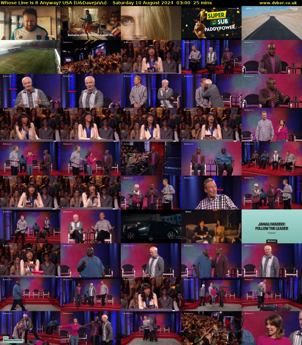 Whose Line Is It Anyway? USA (U&DaveJaVu) Saturday 10 August 2024 03:00 - 03:25