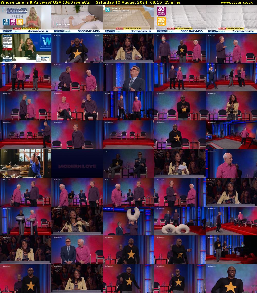 Whose Line Is It Anyway? USA (U&DaveJaVu) Saturday 10 August 2024 08:10 - 08:35