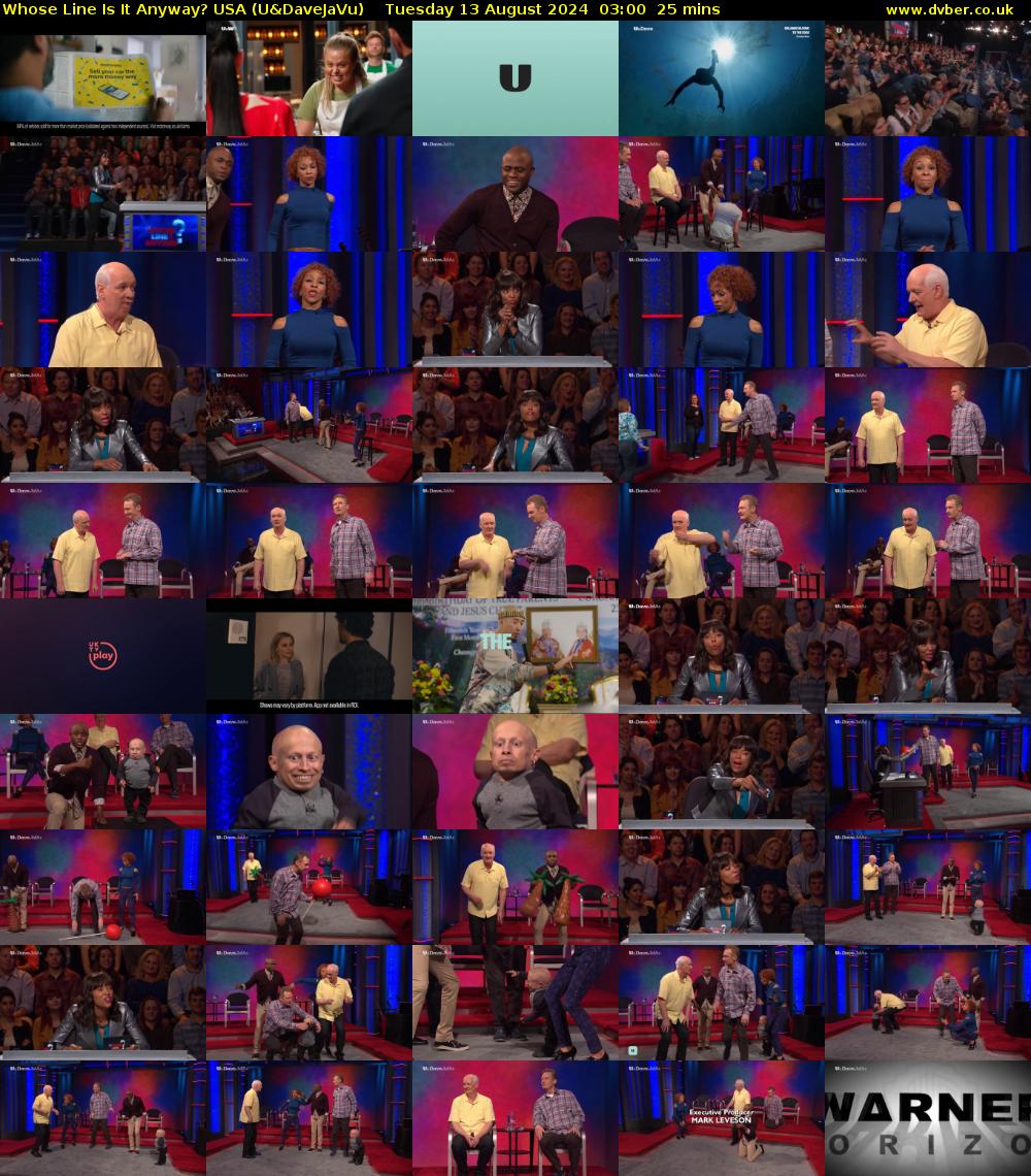 Whose Line Is It Anyway? USA (U&DaveJaVu) Tuesday 13 August 2024 03:00 - 03:25