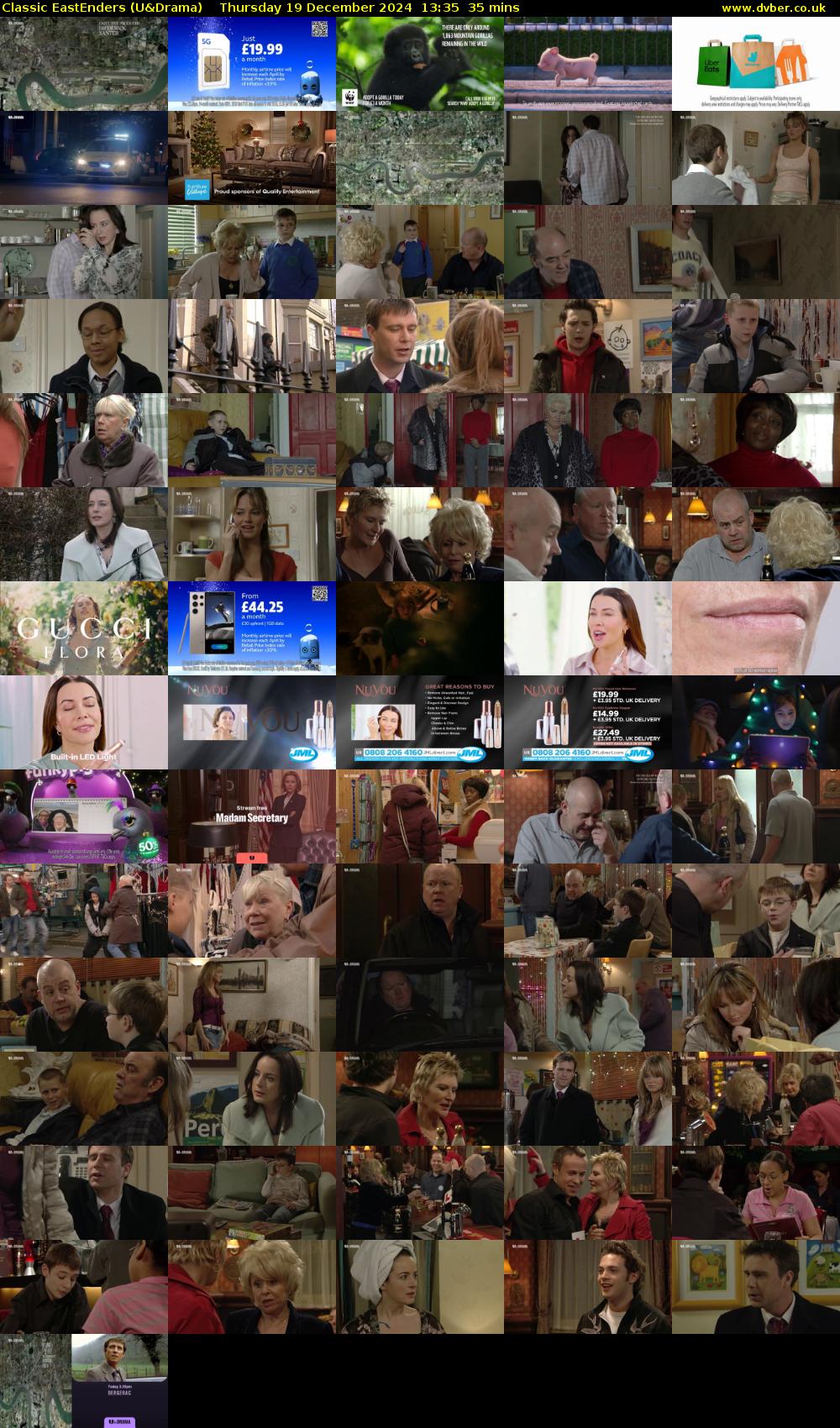 Classic EastEnders (U&Drama) Thursday 19 December 2024 13:35 - 14:10