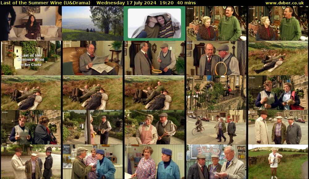 Last of the Summer Wine (U&Drama) Wednesday 17 July 2024 19:20 - 20:00