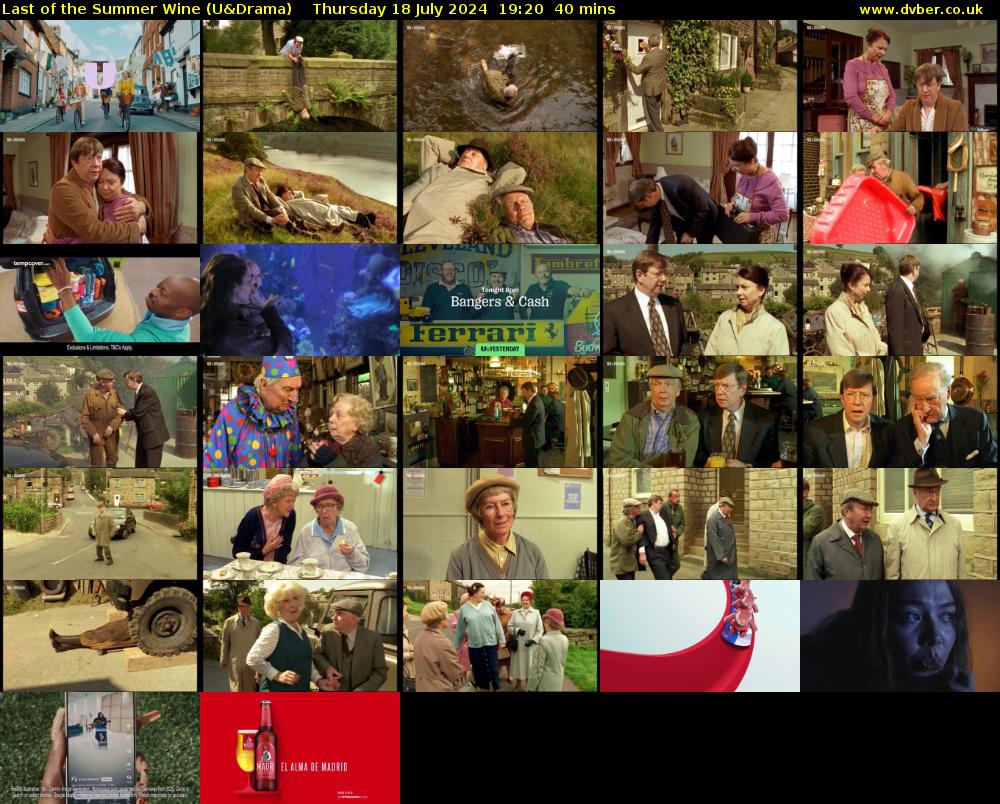 Last of the Summer Wine (U&Drama) Thursday 18 July 2024 19:20 - 20:00