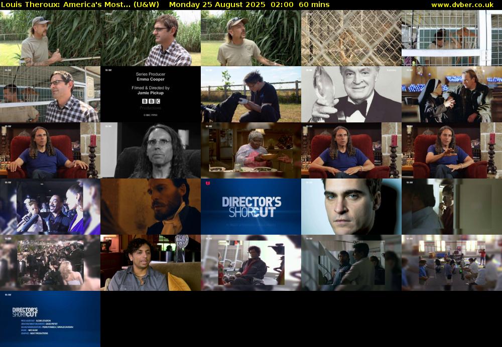 Louis Theroux: America's Most... (U&W) Monday 25 August 2025 02:00 - 03:00