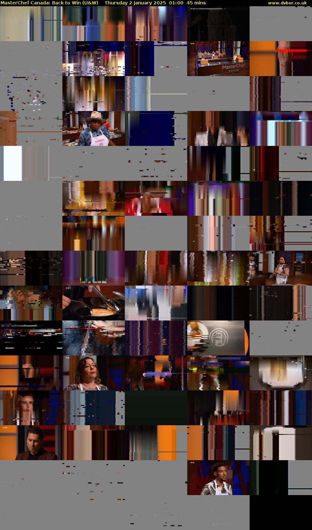 MasterChef Canada: Back to Win (U&W) Thursday 2 January 2025 01:00 - 01:45