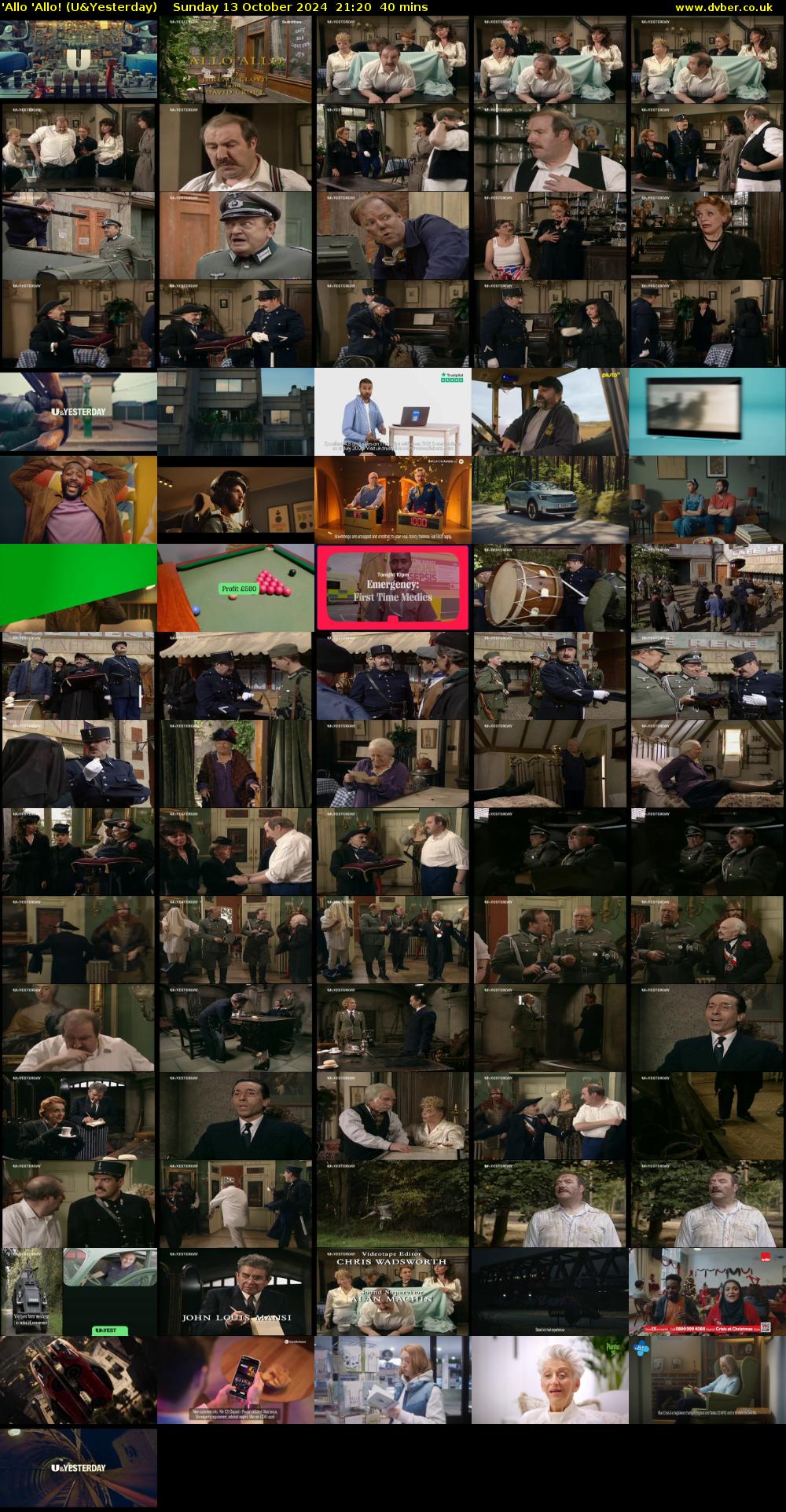 'Allo 'Allo! (U&Yesterday) Sunday 13 October 2024 21:20 - 22:00