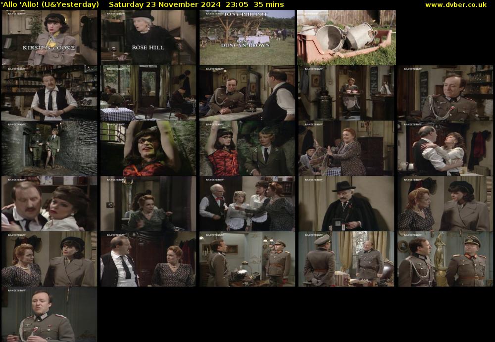'Allo 'Allo! (U&Yesterday) Saturday 23 November 2024 23:05 - 23:40