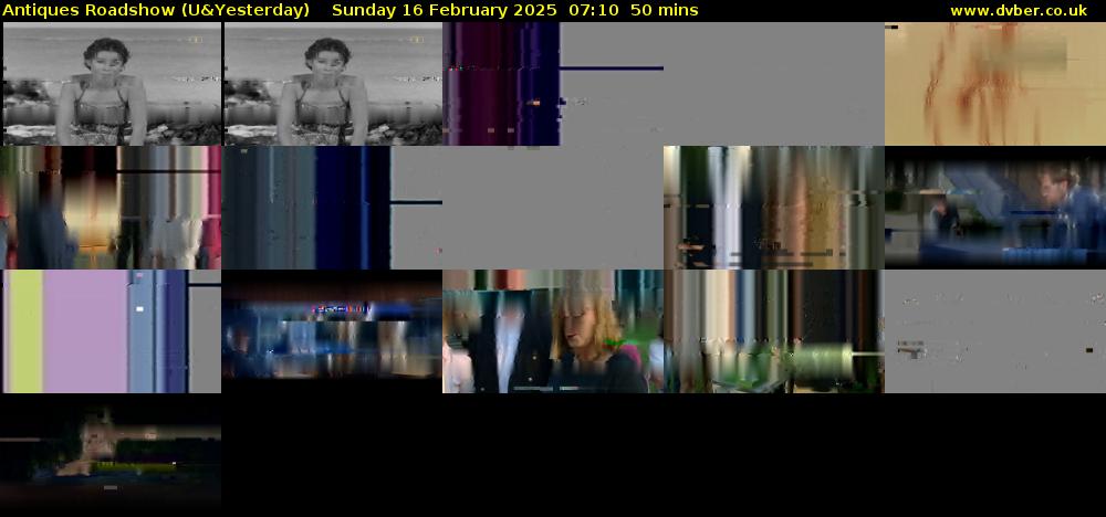 Antiques Roadshow (U&Yesterday) Sunday 16 February 2025 07:10 - 08:00