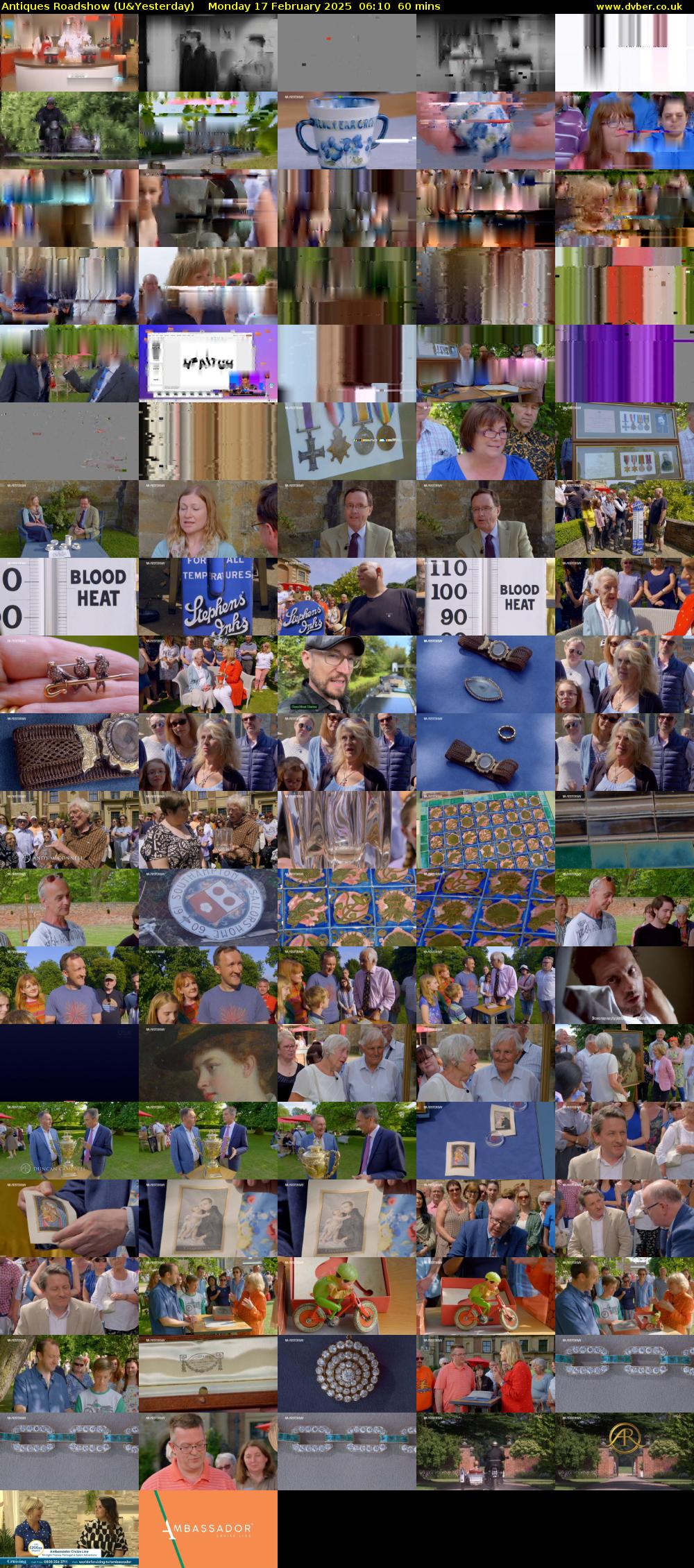 Antiques Roadshow (U&Yesterday) Monday 17 February 2025 06:10 - 07:10