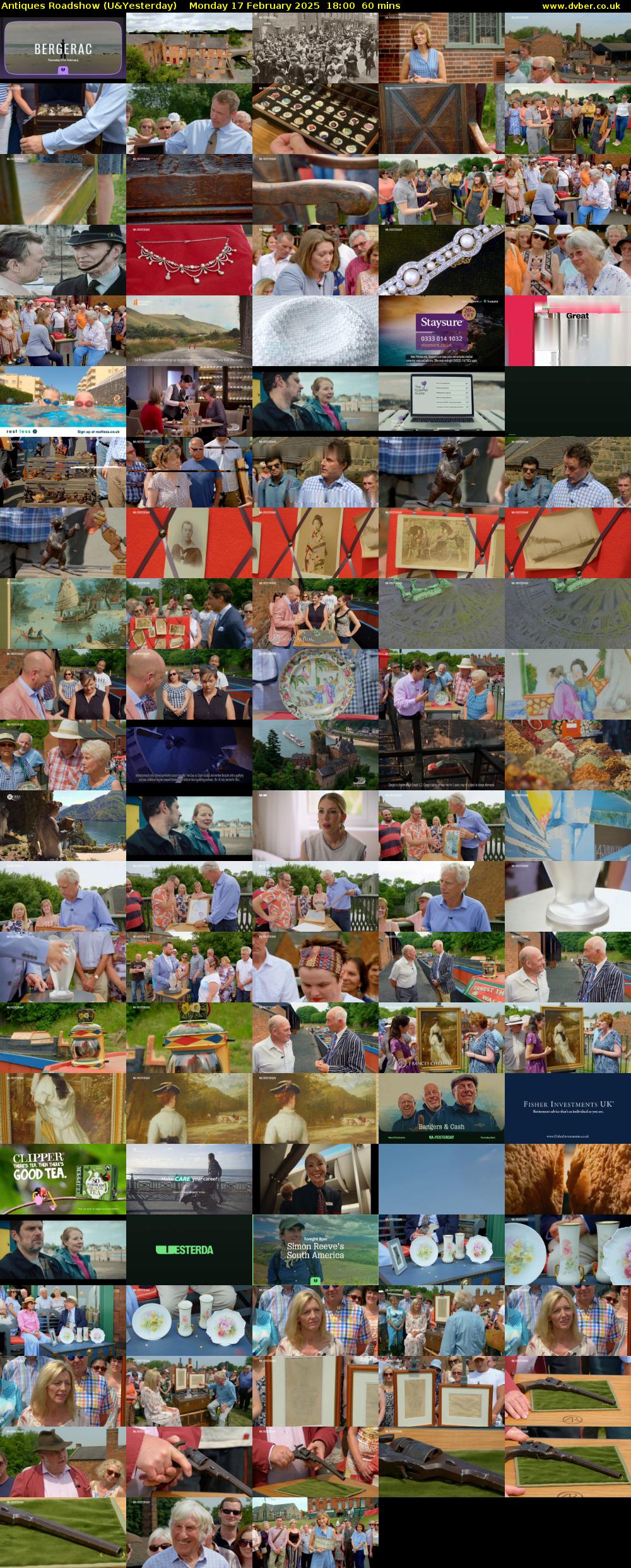 Antiques Roadshow (U&Yesterday) Monday 17 February 2025 18:00 - 19:00