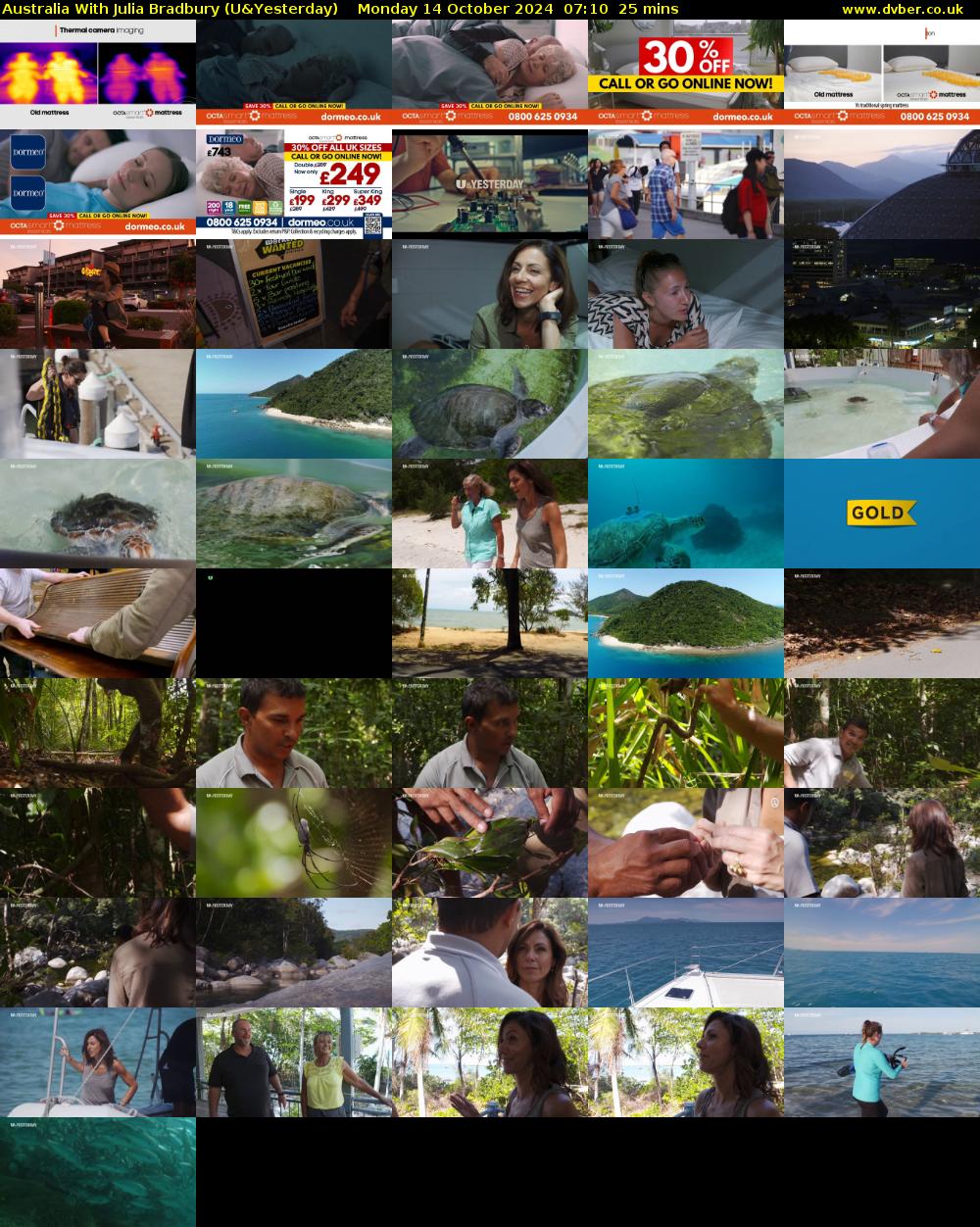 Australia With Julia Bradbury (U&Yesterday) Monday 14 October 2024 07:10 - 07:35