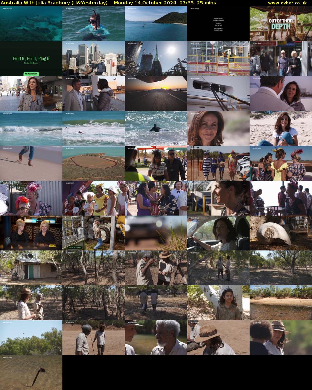 Australia With Julia Bradbury (U&Yesterday) Monday 14 October 2024 07:35 - 08:00