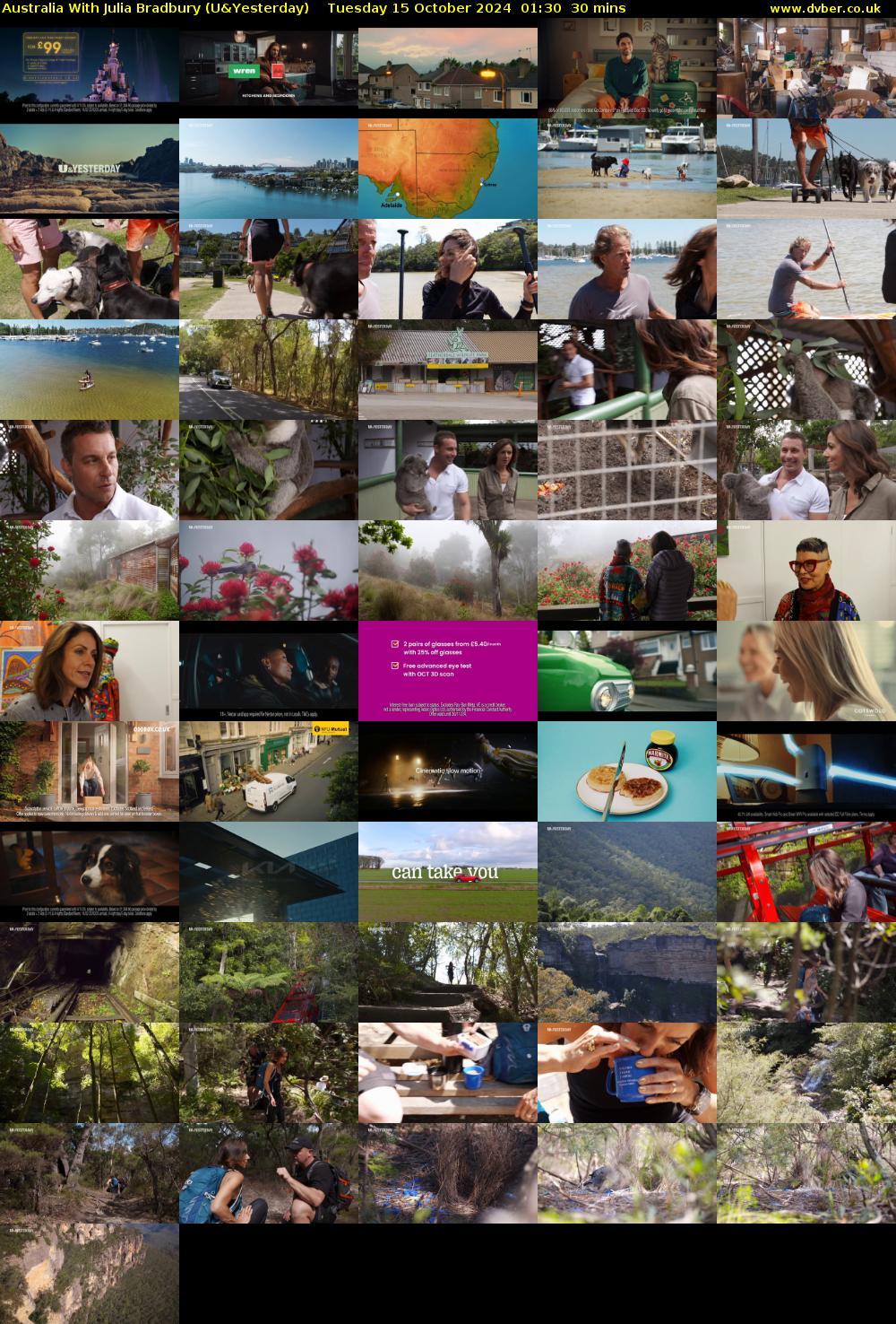 Australia With Julia Bradbury (U&Yesterday) Tuesday 15 October 2024 01:30 - 02:00