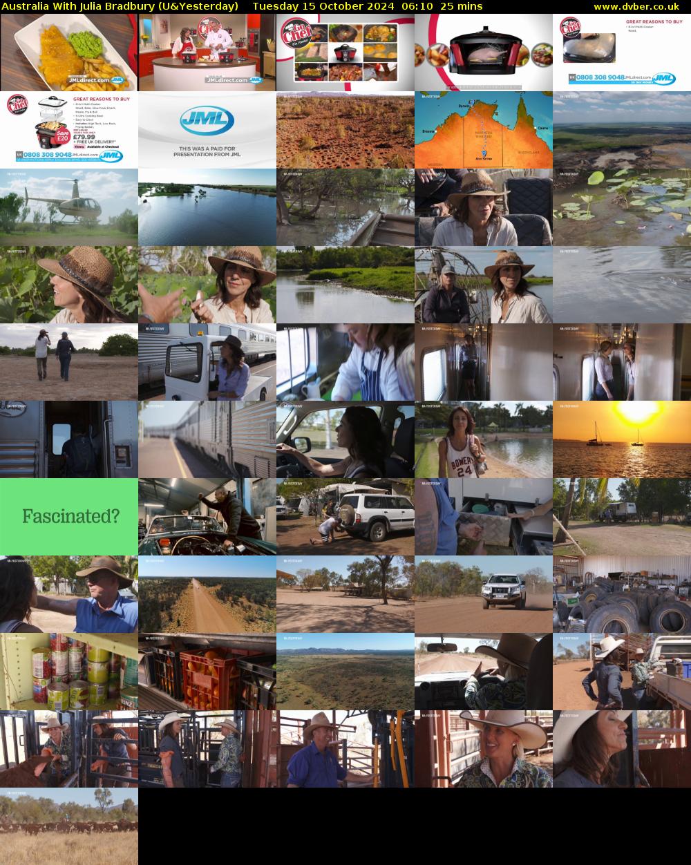 Australia With Julia Bradbury (U&Yesterday) Tuesday 15 October 2024 06:10 - 06:35
