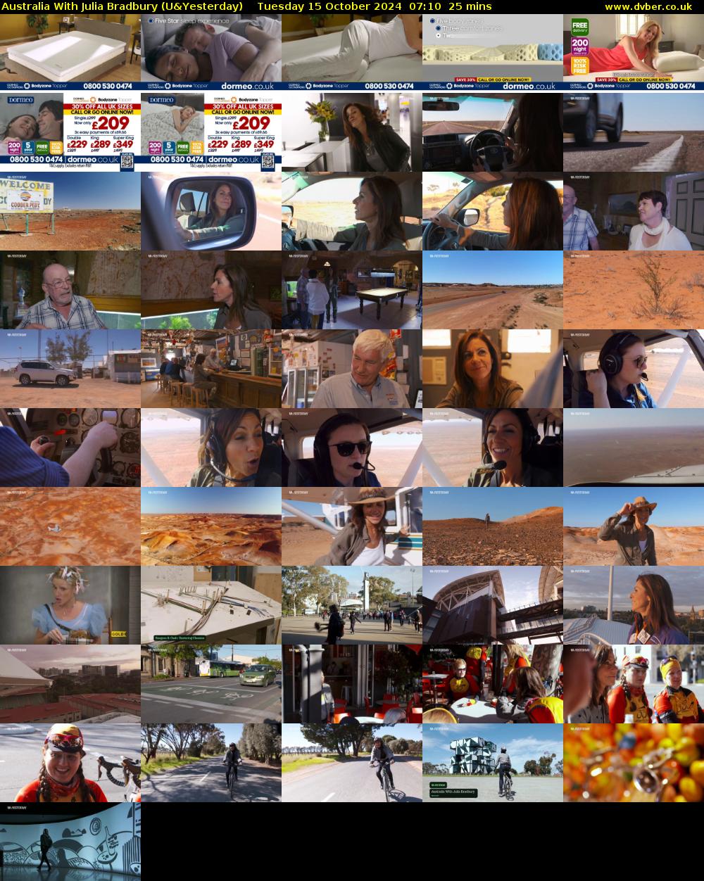 Australia With Julia Bradbury (U&Yesterday) Tuesday 15 October 2024 07:10 - 07:35