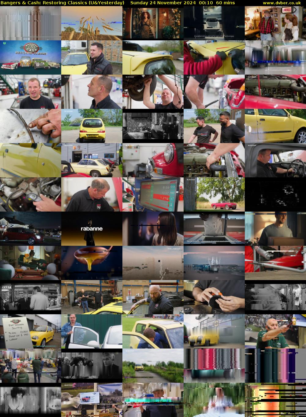 Bangers & Cash: Restoring Classics (U&Yesterday) Sunday 24 November 2024 00:10 - 01:10