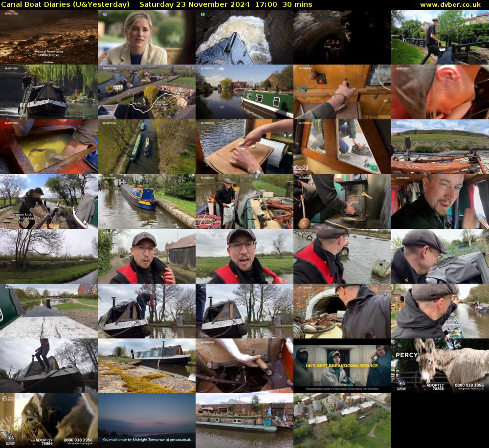Canal Boat Diaries (U&Yesterday) Saturday 23 November 2024 17:00 - 17:30