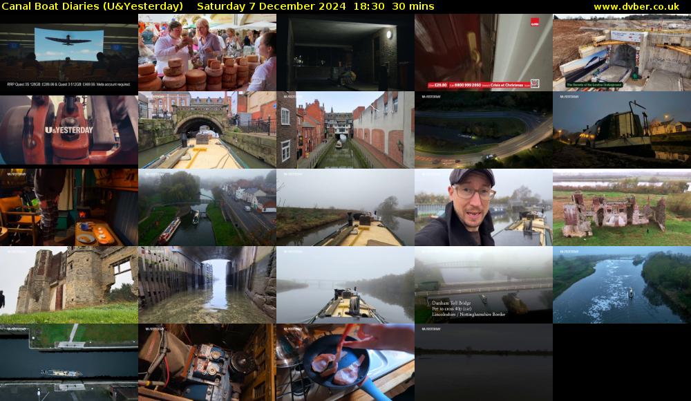 Canal Boat Diaries (U&Yesterday) Saturday 7 December 2024 18:30 - 19:00