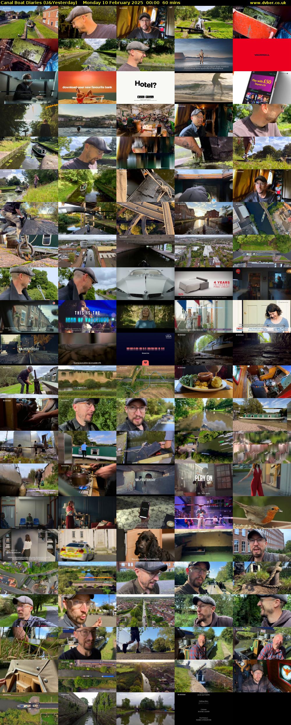 Canal Boat Diaries (U&Yesterday) Monday 10 February 2025 00:00 - 01:00