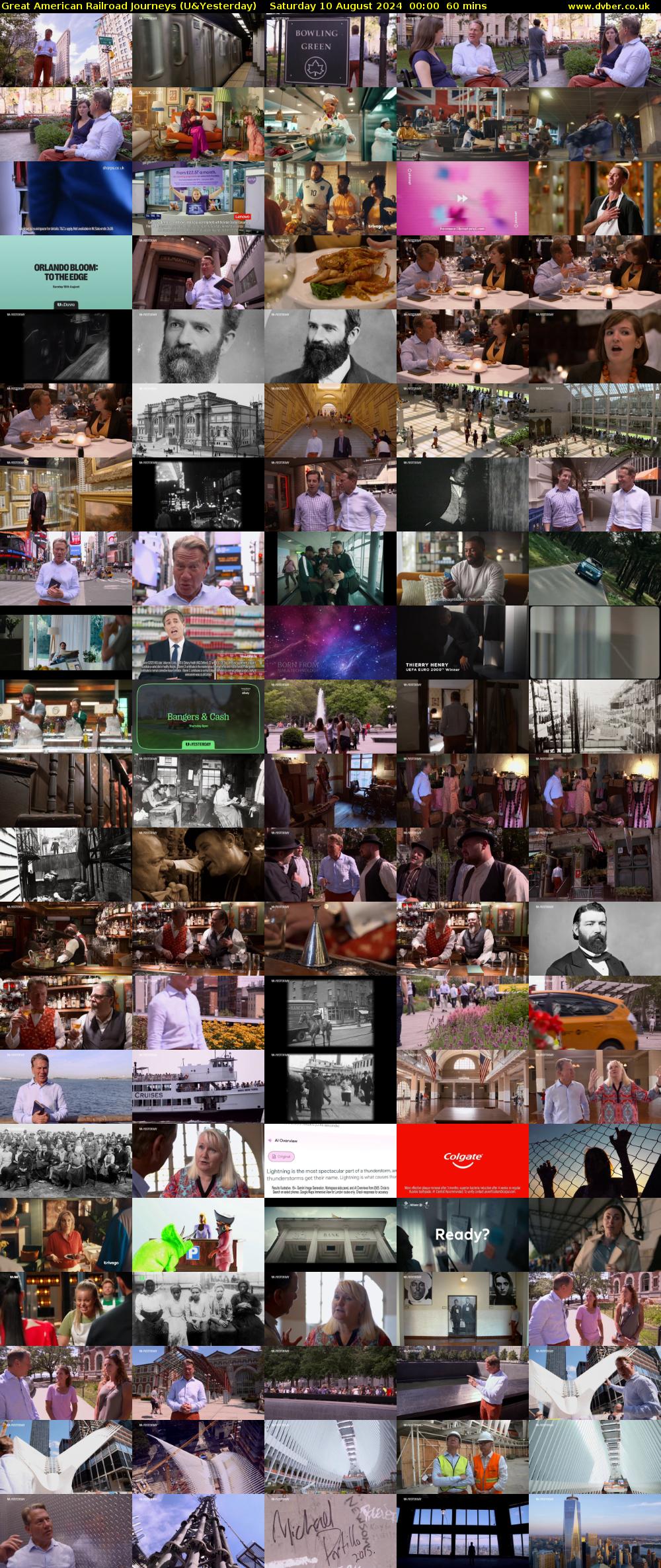 Great American Railroad Journeys (U&Yesterday) Saturday 10 August 2024 00:00 - 01:00
