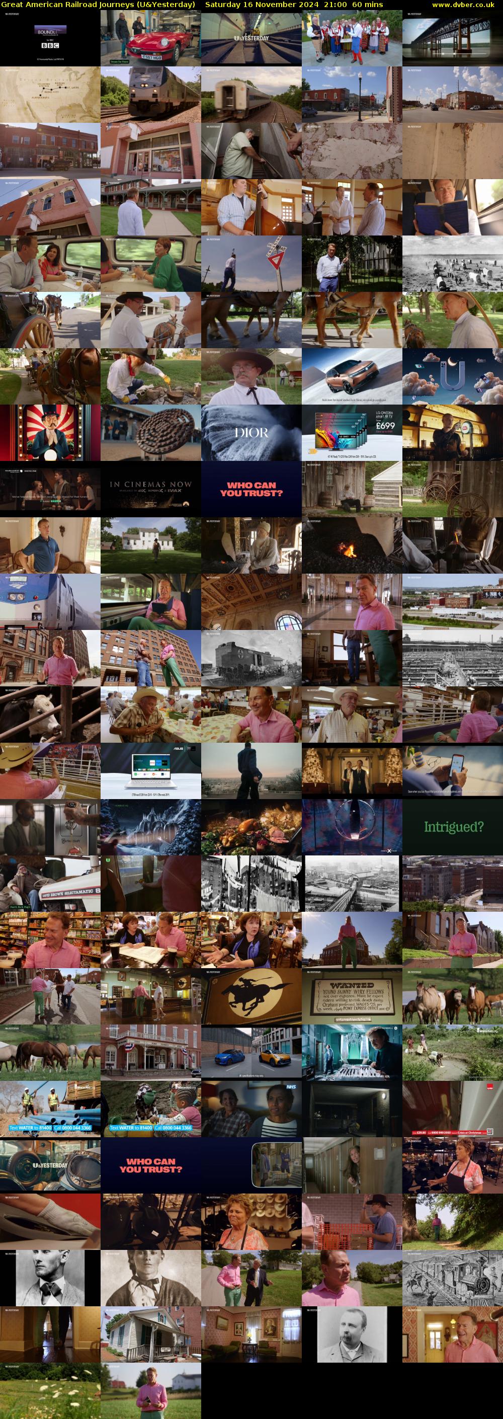 Great American Railroad Journeys (U&Yesterday) Saturday 16 November 2024 21:00 - 22:00