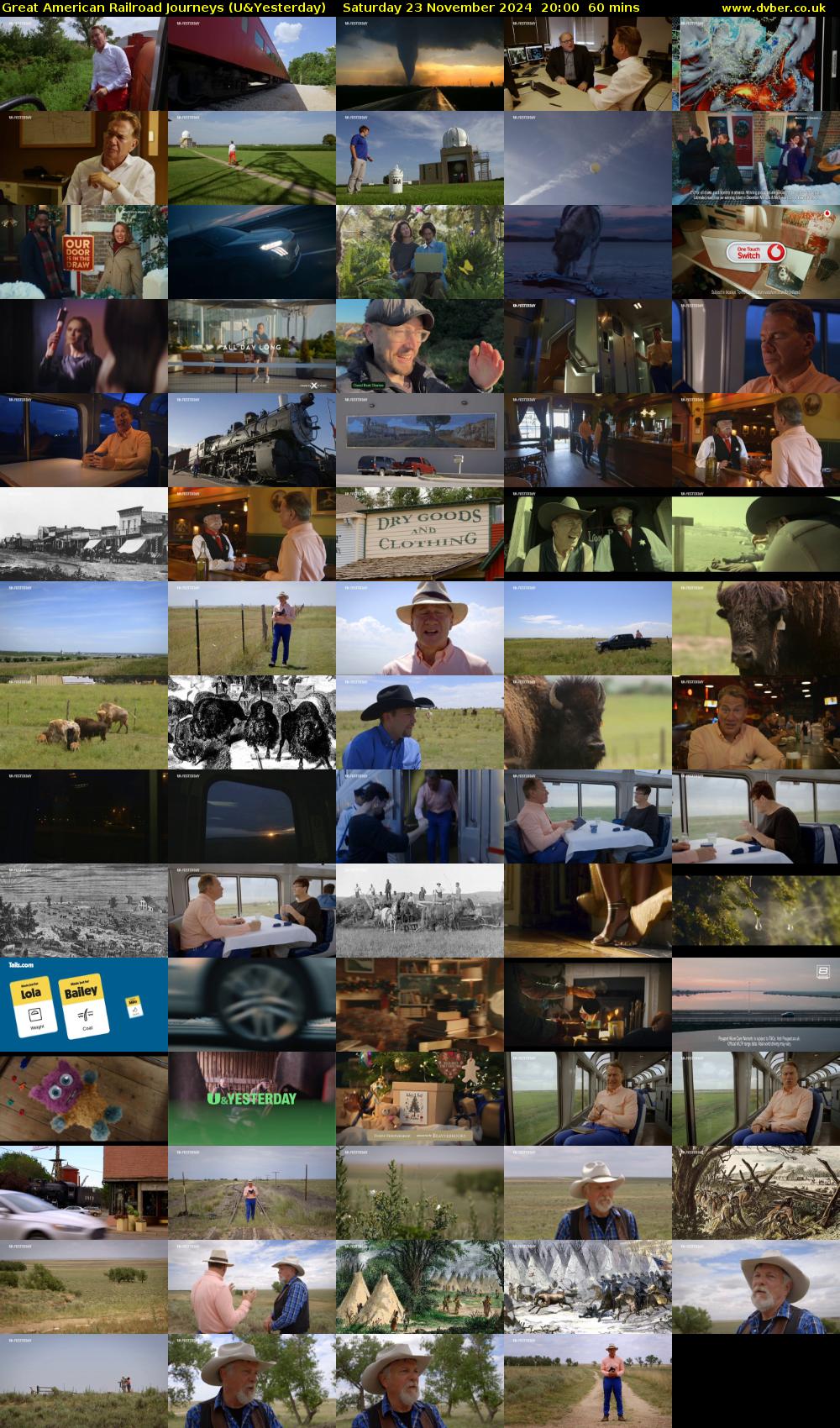 Great American Railroad Journeys (U&Yesterday) Saturday 23 November 2024 20:00 - 21:00