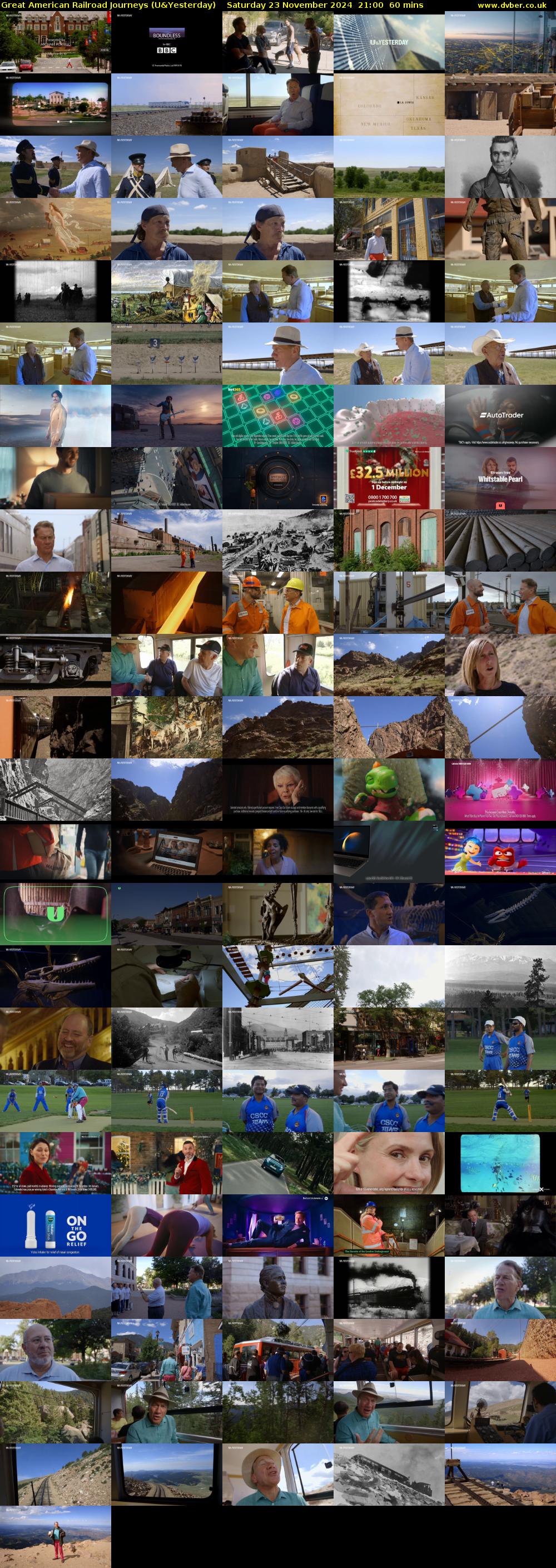 Great American Railroad Journeys (U&Yesterday) Saturday 23 November 2024 21:00 - 22:00