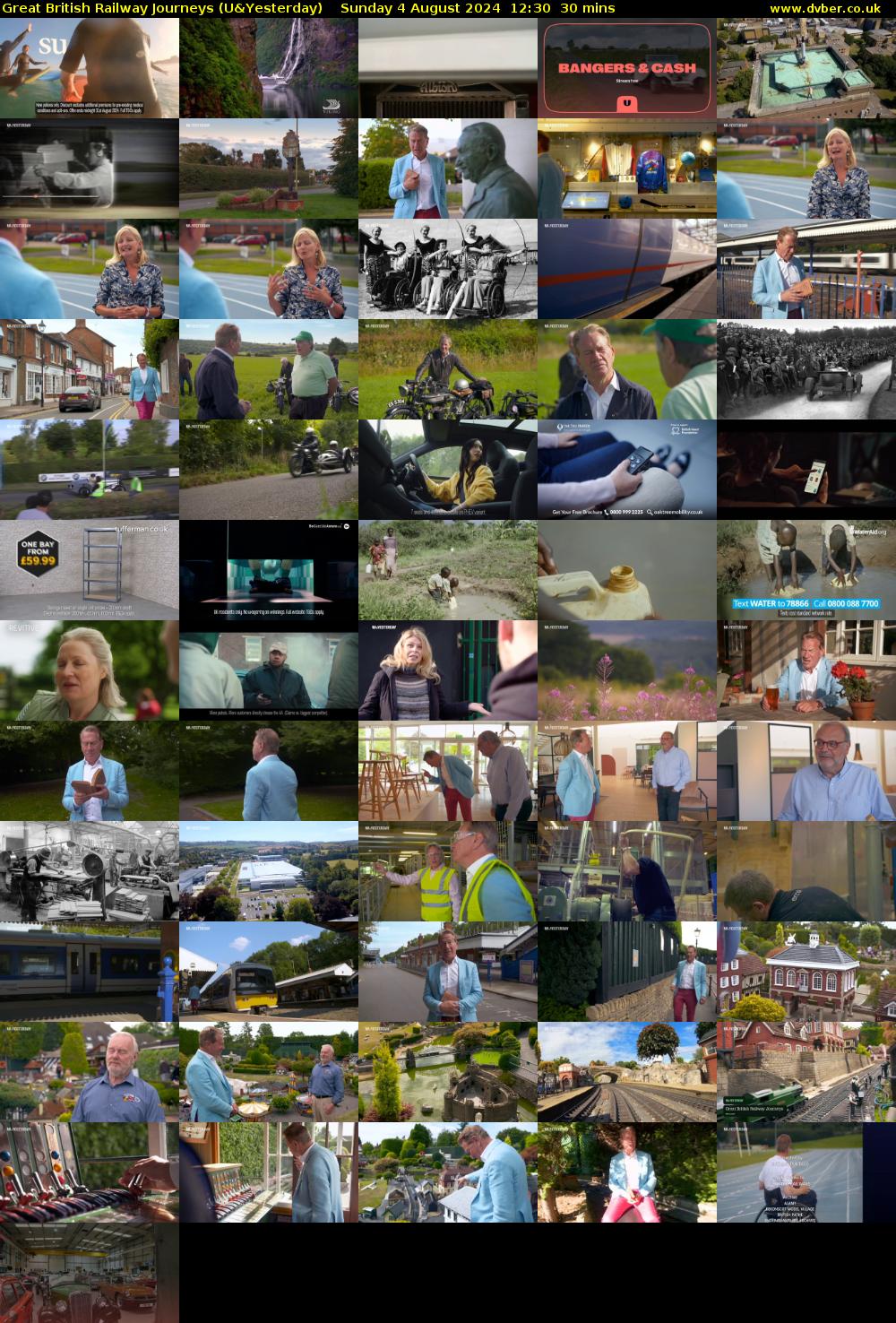 Great British Railway Journeys (U&Yesterday) Sunday 4 August 2024 12:30 - 13:00
