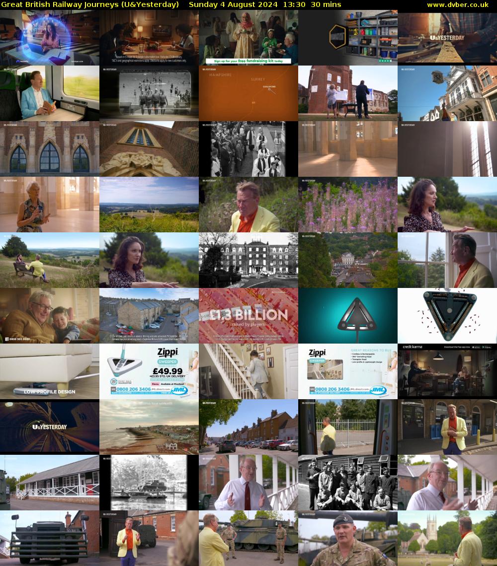 Great British Railway Journeys (U&Yesterday) Sunday 4 August 2024 13:30 - 14:00