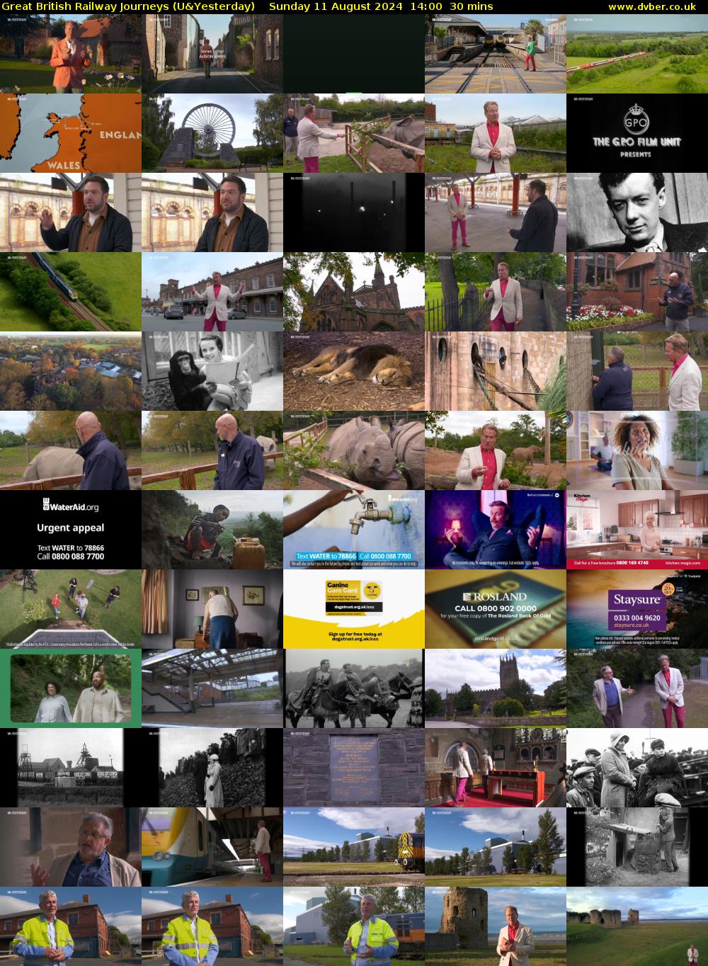 Great British Railway Journeys (U&Yesterday) Sunday 11 August 2024 14:00 - 14:30