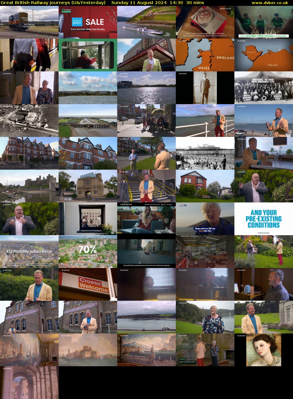 Great British Railway Journeys (U&Yesterday) Sunday 11 August 2024 14:30 - 15:00