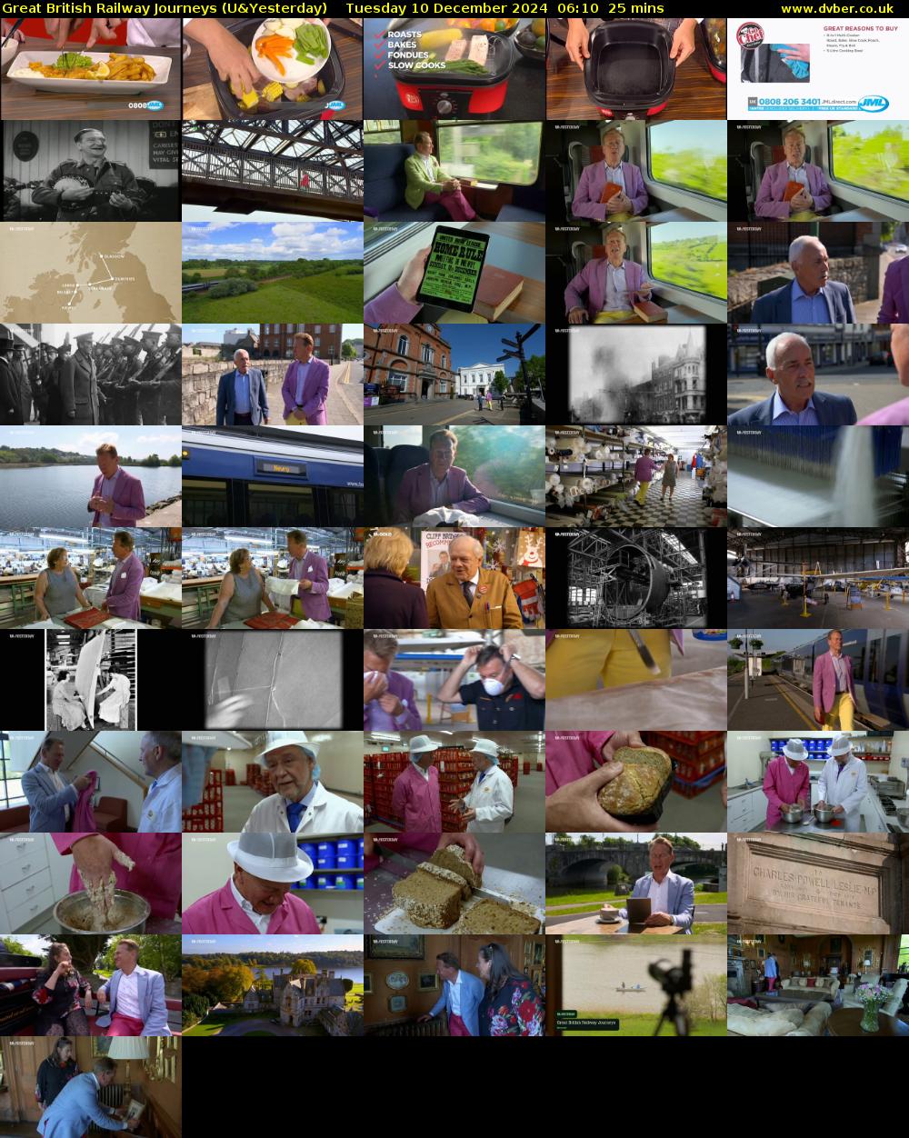 Great British Railway Journeys (U&Yesterday) Tuesday 10 December 2024 06:10 - 06:35