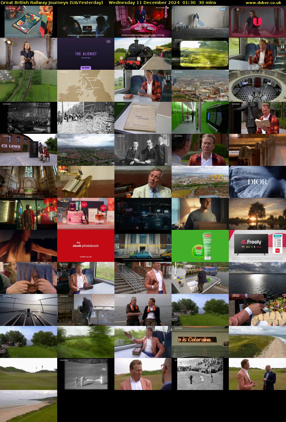 Great British Railway Journeys (U&Yesterday) Wednesday 11 December 2024 01:30 - 02:00