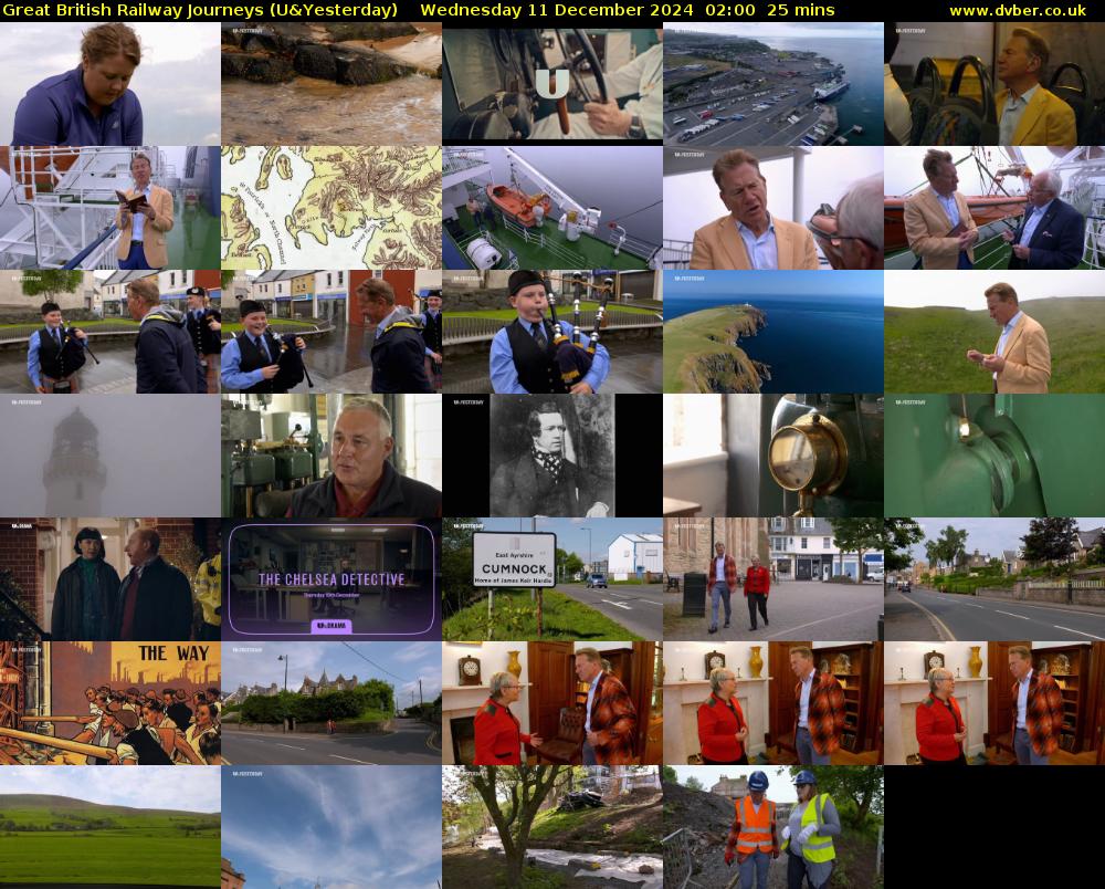 Great British Railway Journeys (U&Yesterday) Wednesday 11 December 2024 02:00 - 02:25