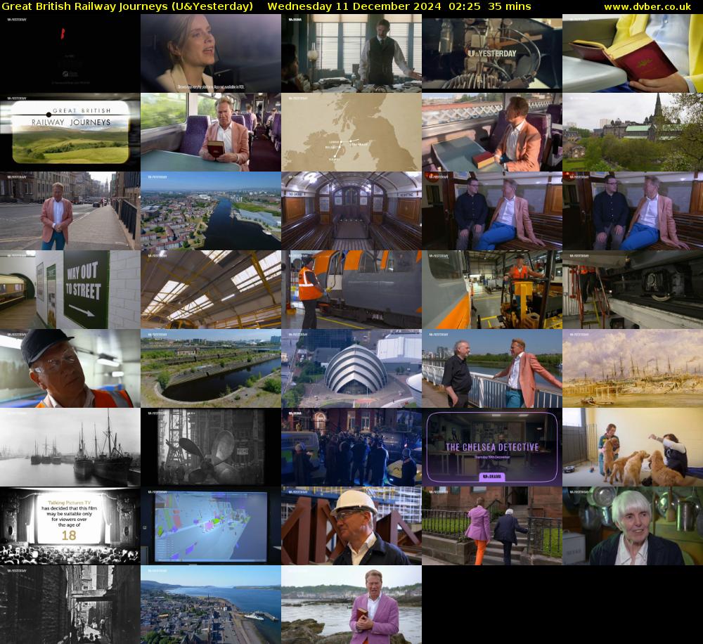 Great British Railway Journeys (U&Yesterday) Wednesday 11 December 2024 02:25 - 03:00