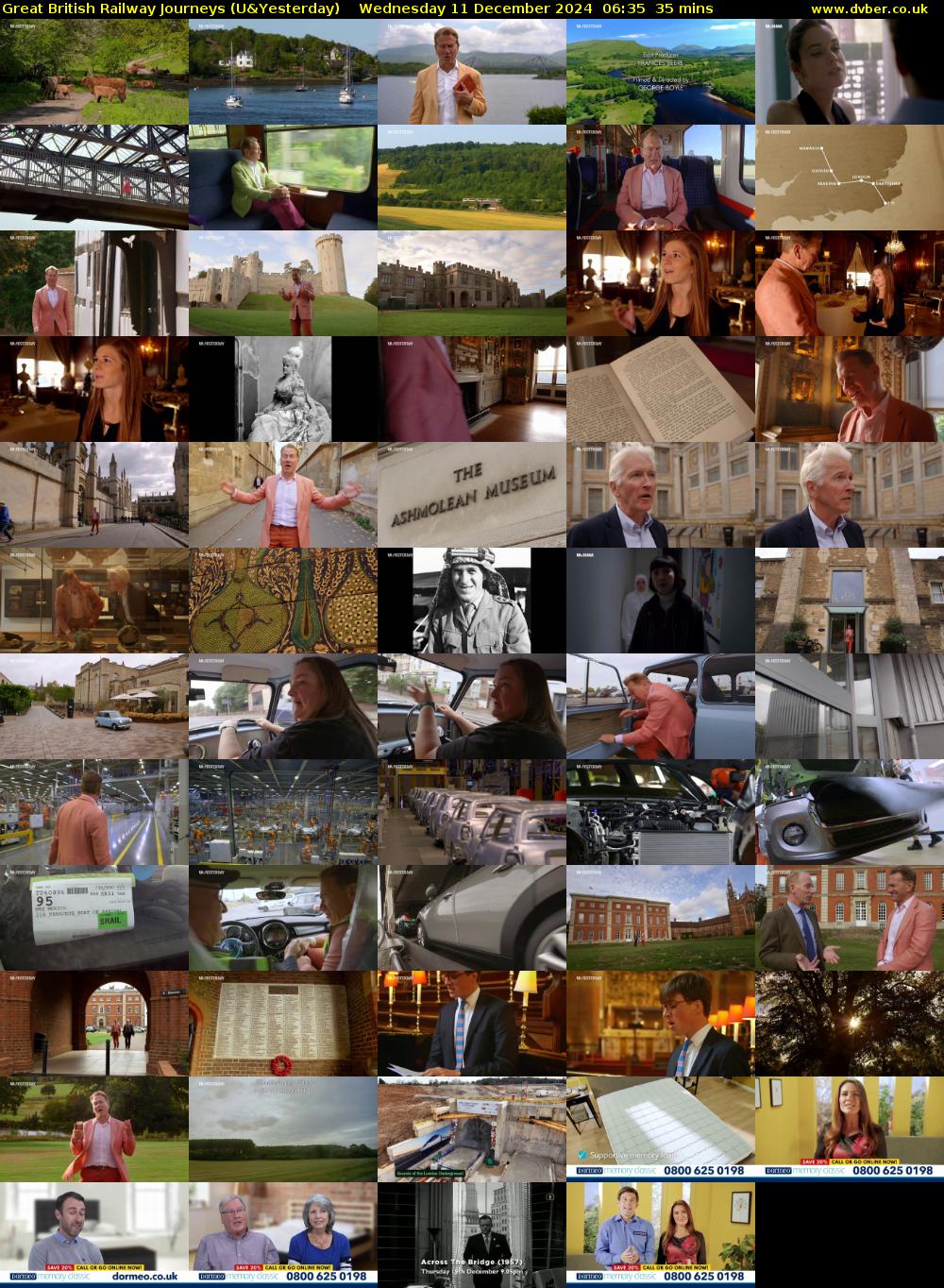 Great British Railway Journeys (U&Yesterday) Wednesday 11 December 2024 06:35 - 07:10