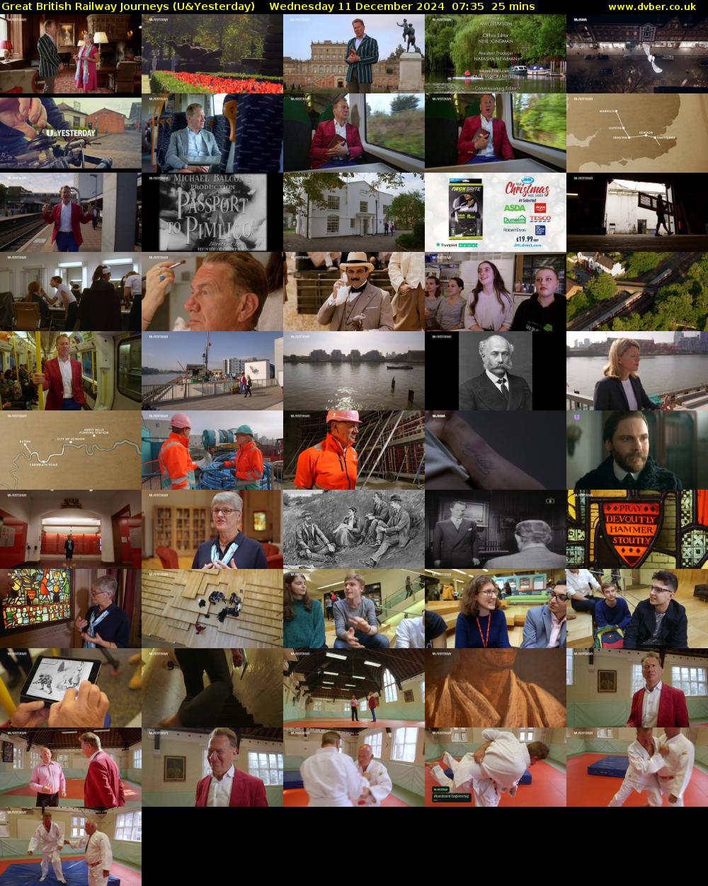 Great British Railway Journeys (U&Yesterday) Wednesday 11 December 2024 07:35 - 08:00