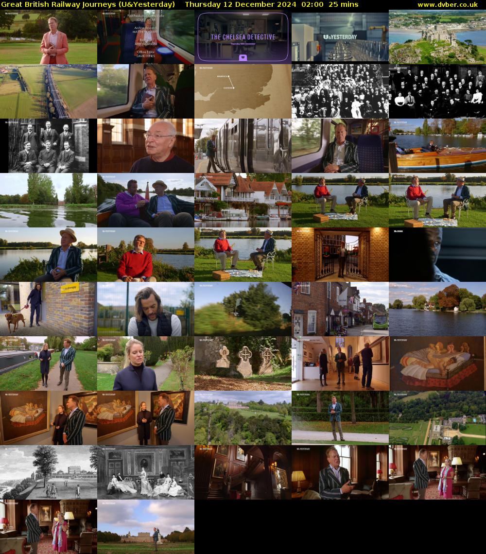 Great British Railway Journeys (U&Yesterday) Thursday 12 December 2024 02:00 - 02:25
