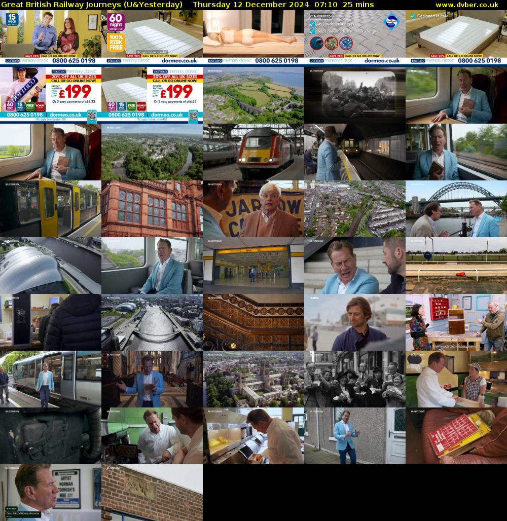 Great British Railway Journeys (U&Yesterday) Thursday 12 December 2024 07:10 - 07:35