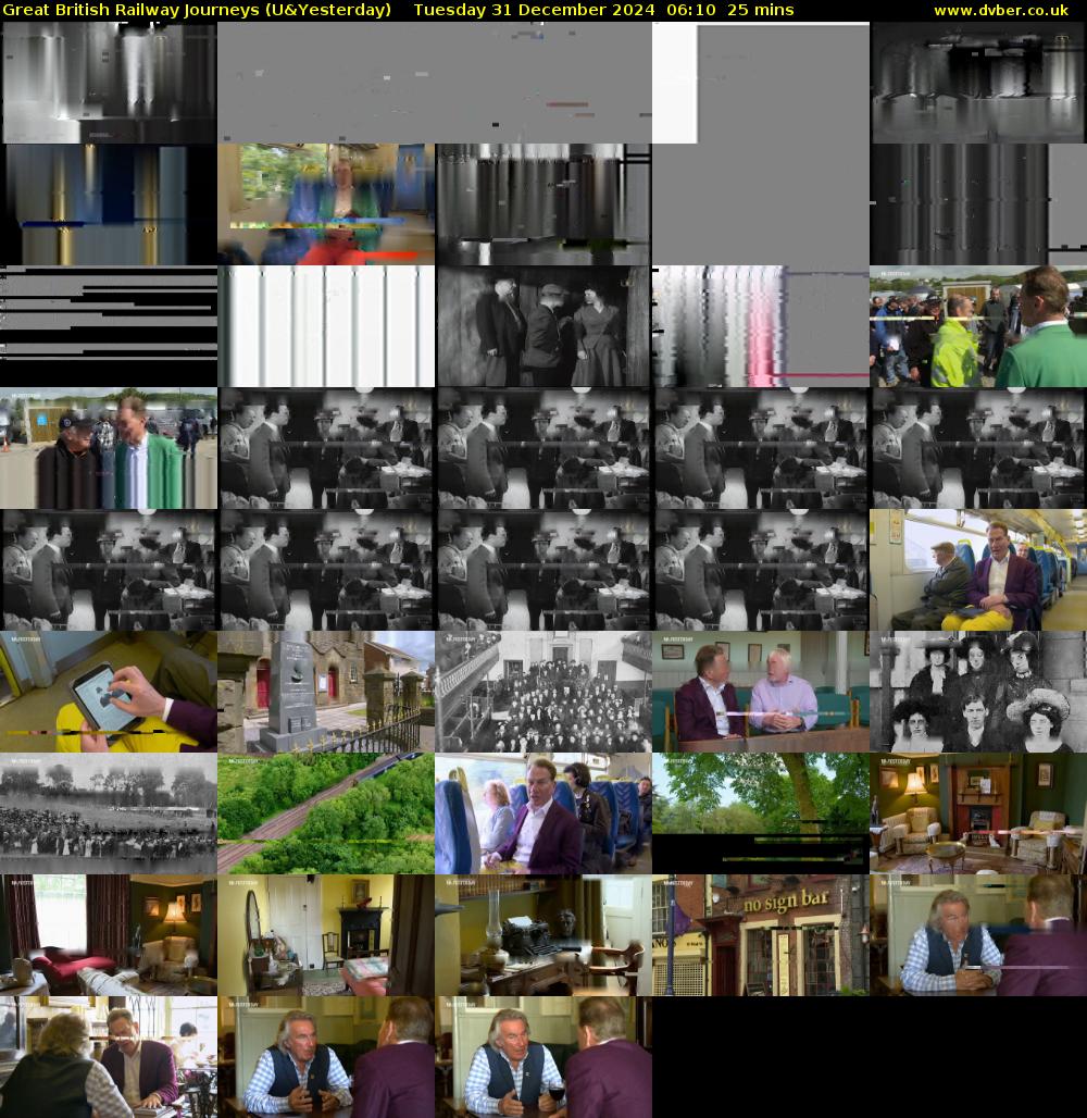 Great British Railway Journeys (U&Yesterday) Tuesday 31 December 2024 06:10 - 06:35